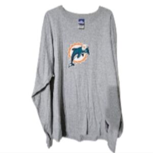 NFL On Field Gray Miami Dolphins Long Sleeve T Shirt XL